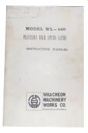 Whacheon Mdl. WL-520 Lathe Instruction Manual